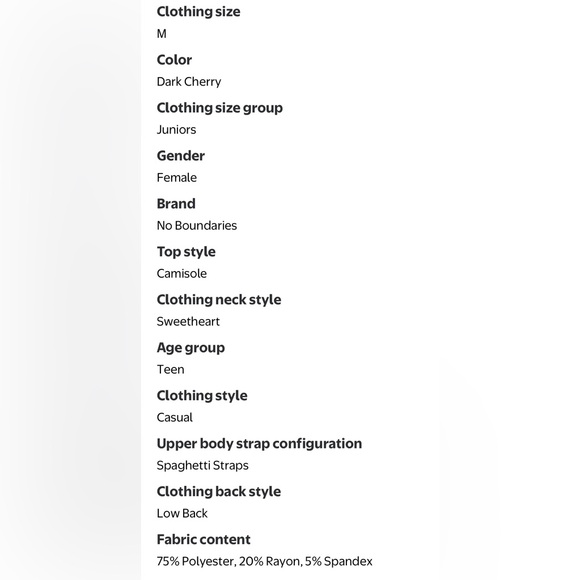 🔴 3/$12 No Boundaries Women's Dark Cherry and Black Lace Trim Top! NWT! Size M! - Picture 4 of 8